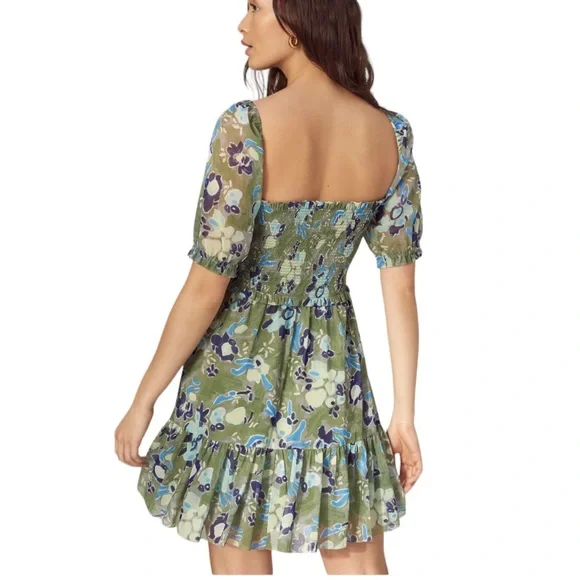 Wilfred Laken Short Sleeve Mini Dress in Sage Frost/Blues Sz M - Picture 2 of 16